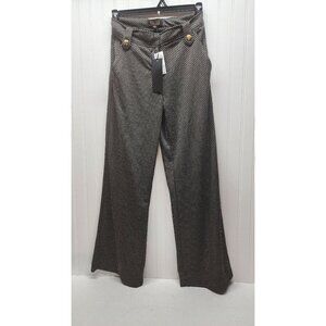 NWT-Truth By Republic Black & White Geometric Pattern Wide-Leg Pants